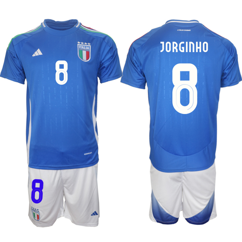 Men 2024-2025 Season Italy home Blue #8 Soccer Jersey